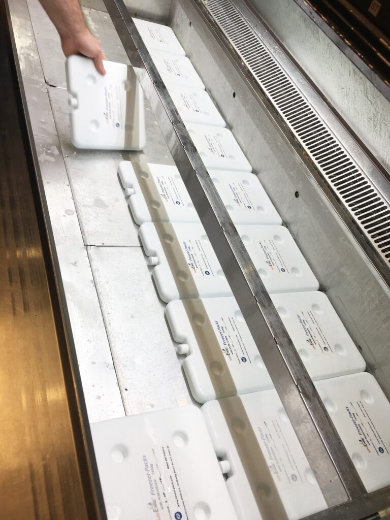 savEnrg phase change materials freezer install at ColdStone Creamery in Asheville